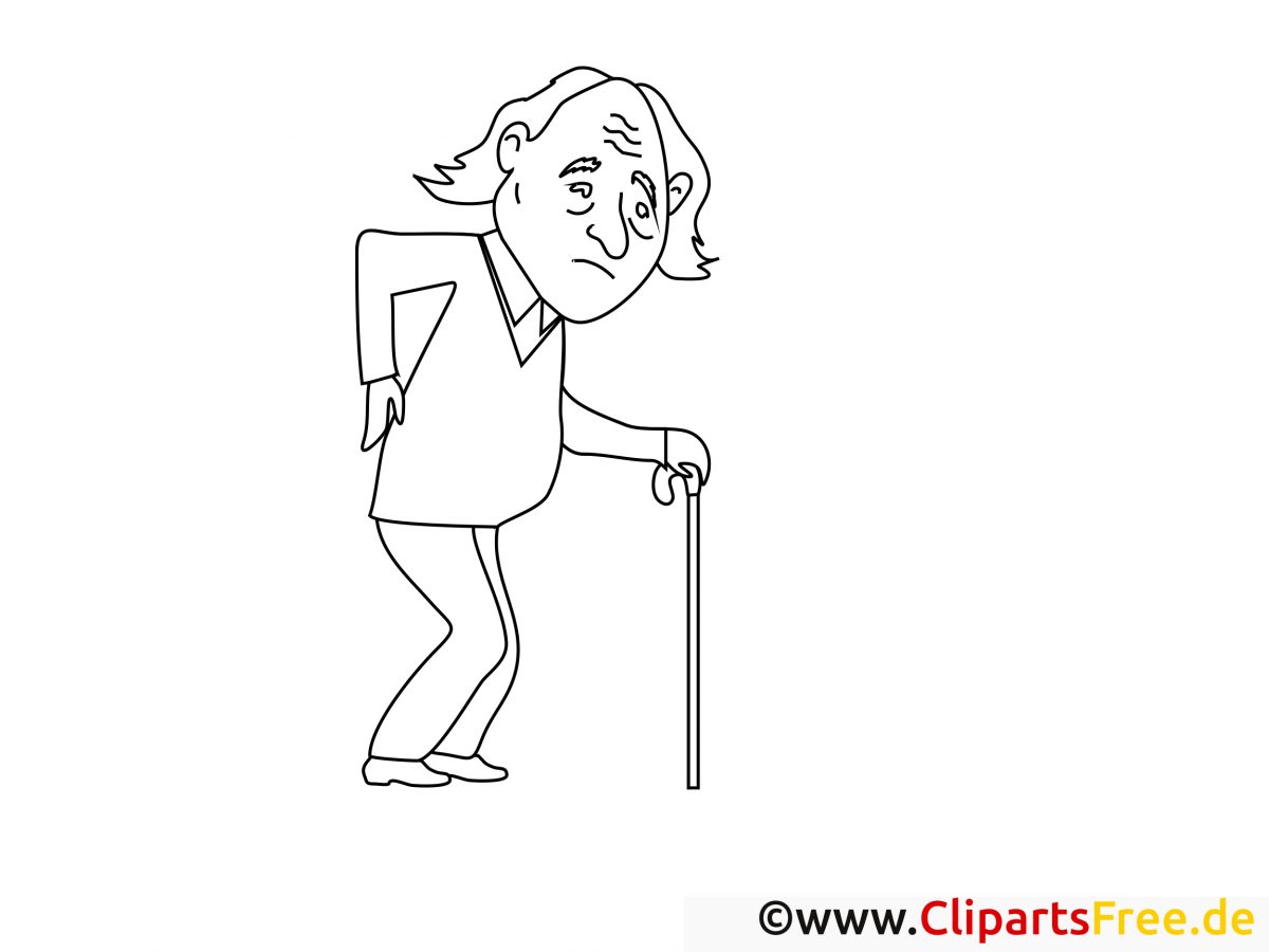 Vieil Homme Clipart - Santé Dessins À Colorier - Santé intérieur Coloriage Homme