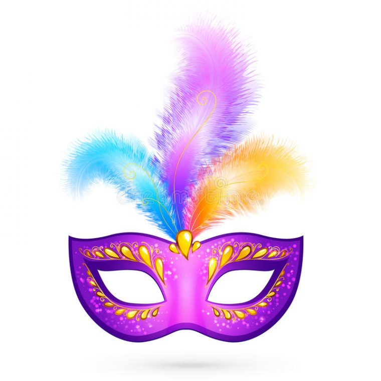 Violet Carnival Mask With Feathers Stock Vector avec Masque Carnaval De Rio