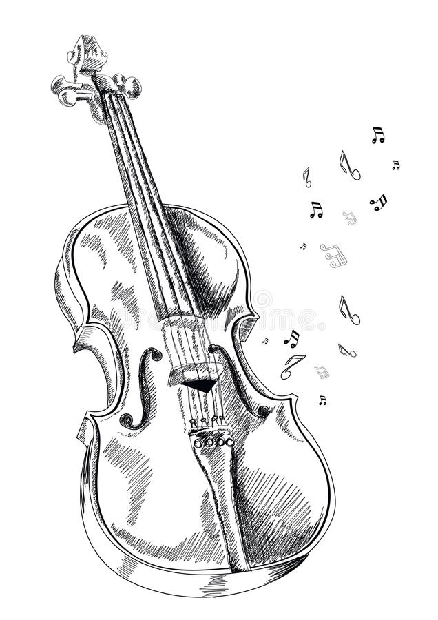 Violon D&amp;#039;Instrument De Musique Sur Le Fond Blanc destiné Dessin D Instrument De Musique 