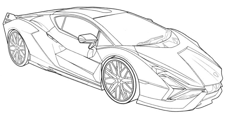 Voiture Coloriage Lamborghini : Coloriage Voitures pour Dessin De Lamborghini