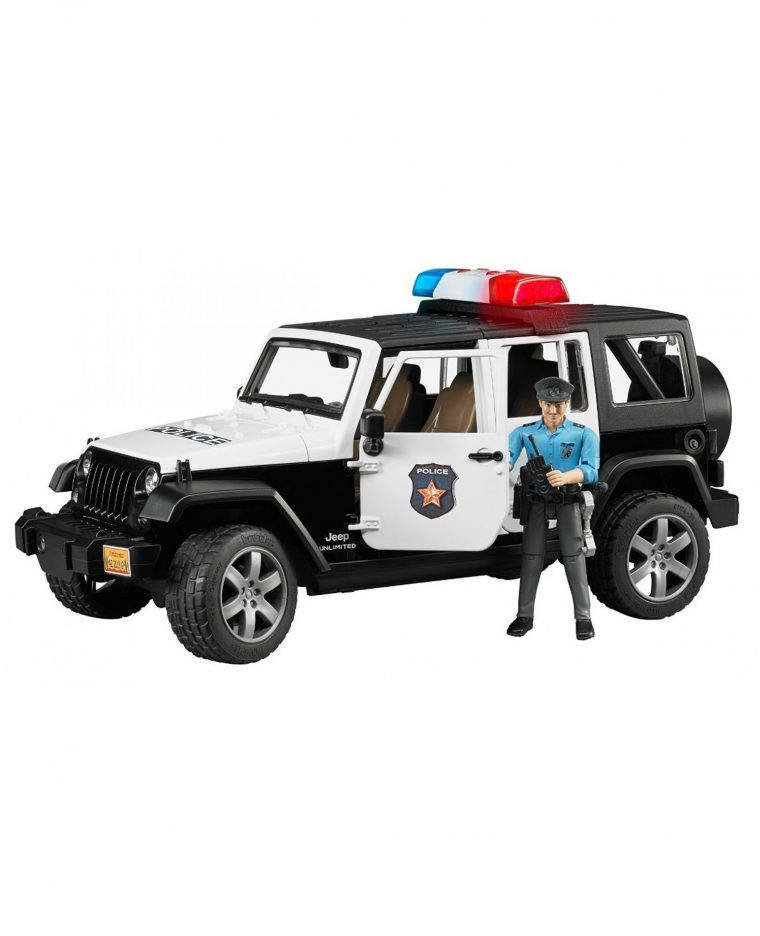 Voiture De Police Jeep Wrangler Avec Policier Jouet Bruder à Jeux De Voiture De Policier