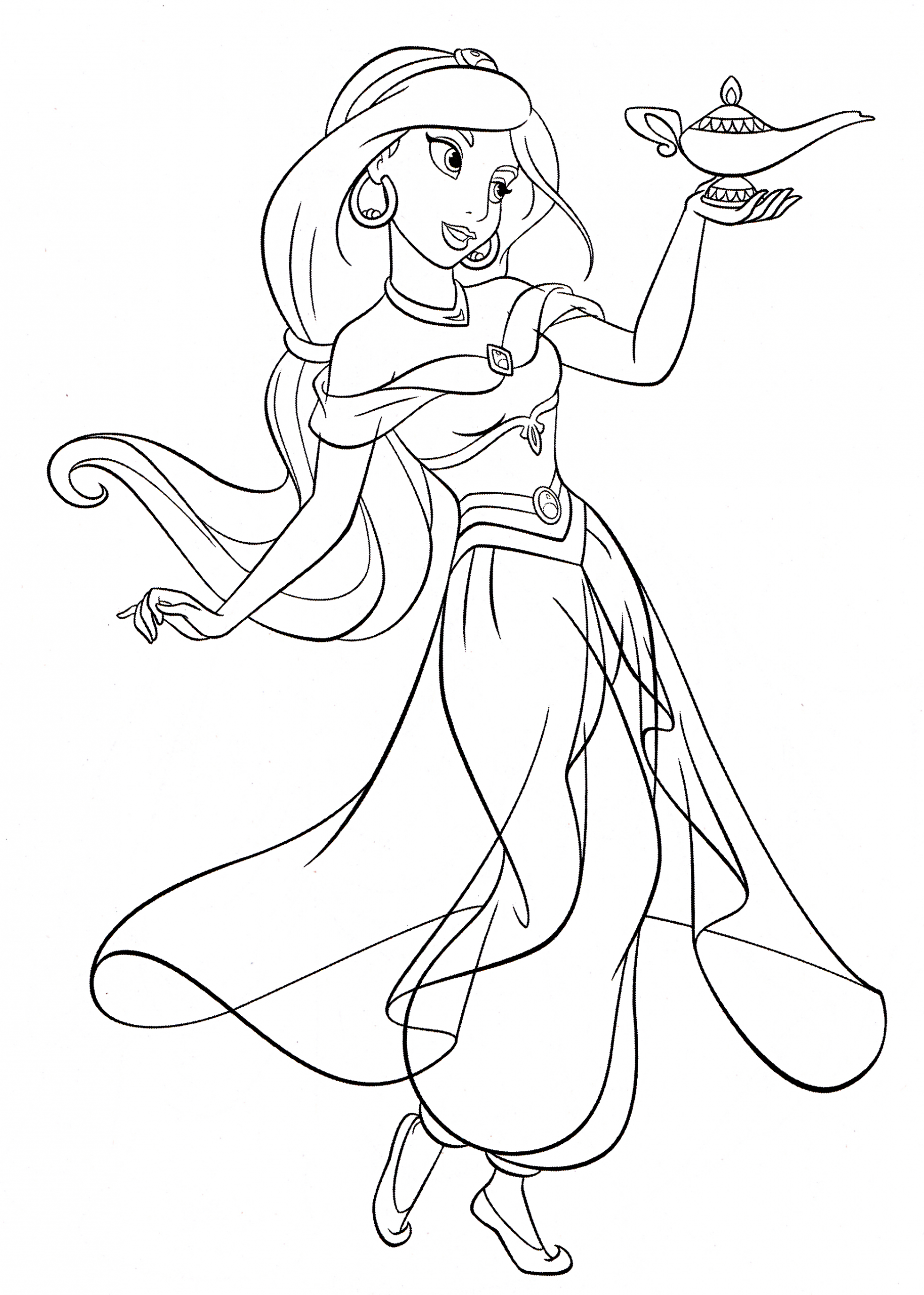 Walt Disney Coloring Pages - Princess Jasmine - Walt encequiconcerne Coloriage Princesse Disney