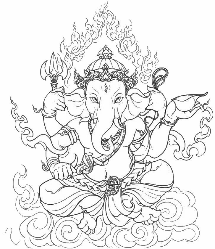 Yoga Coloring Pages ⋆ Coloring.rocks!  Ganesha Tattoo serapportantà Inde Dessin