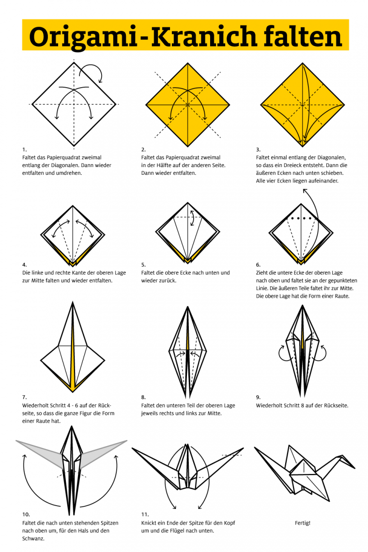kranich falten anleitung pdf