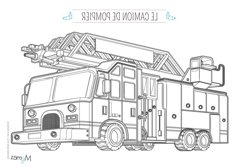 10 Beau De Dessin De Camion De Pompier Photos – Coloriage : Coloriage pour Coloriage Camion De Pompier