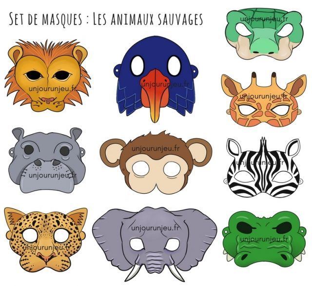 10 Masques D&amp;#039;Animaux Sauvages À Imprimer Pour Animer Une Fête D&amp;#039;Enfants avec Animaux A Imprimer En Couleur 