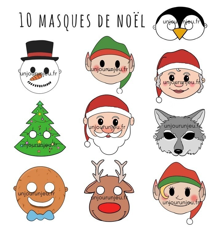 10 Masques De Noël À Imprimer Gratuitement Pour Amuser Vos Enfants pour Image Noel A Imprimer 