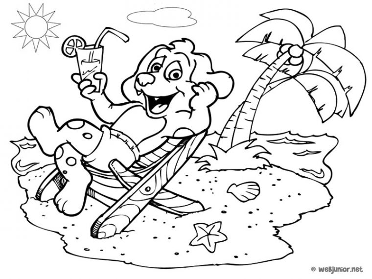 100 Dessins De Coloriage Plage Été À Imprimer encequiconcerne Coloriage Vacances D Été