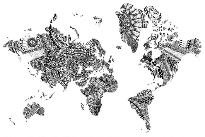 1001+ Idées Et Techniques Pour Faire Un Mandala  Mandala, Coloriage serapportantà Coloriage Mappemonde