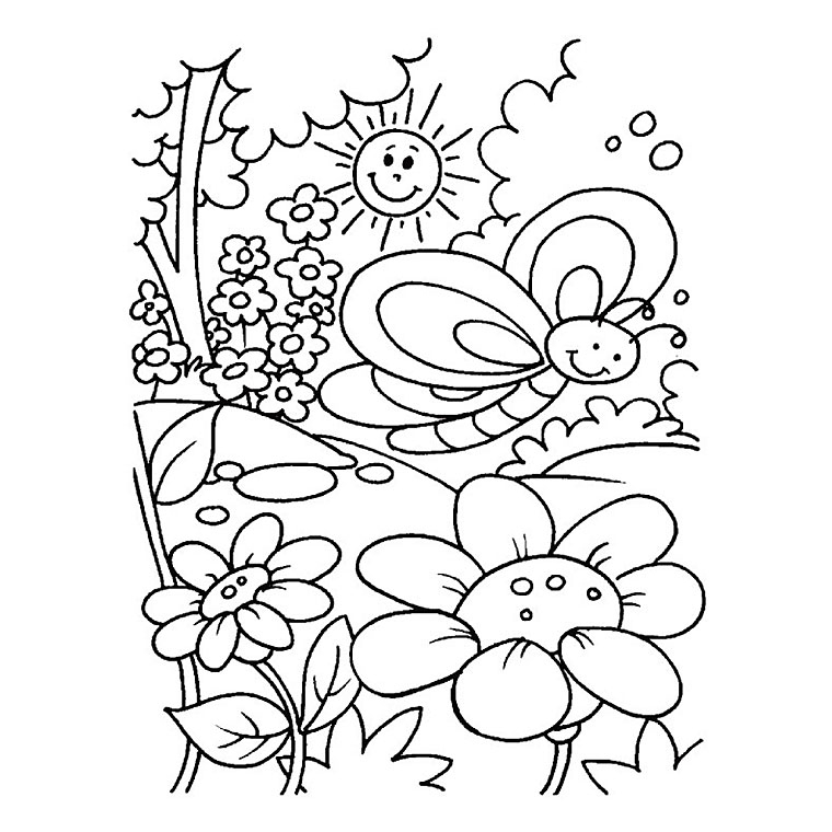 120 Dessins De Coloriage Printemps À Imprimer serapportantà Dessin Printemps 