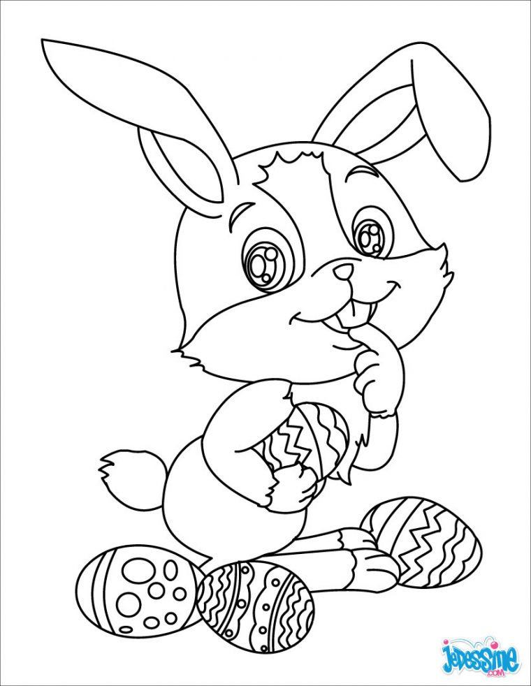 20 Dessins De Coloriage Lapin De Paques Gratuit À Imprimer destiné Coloriage Lapin De Pâques