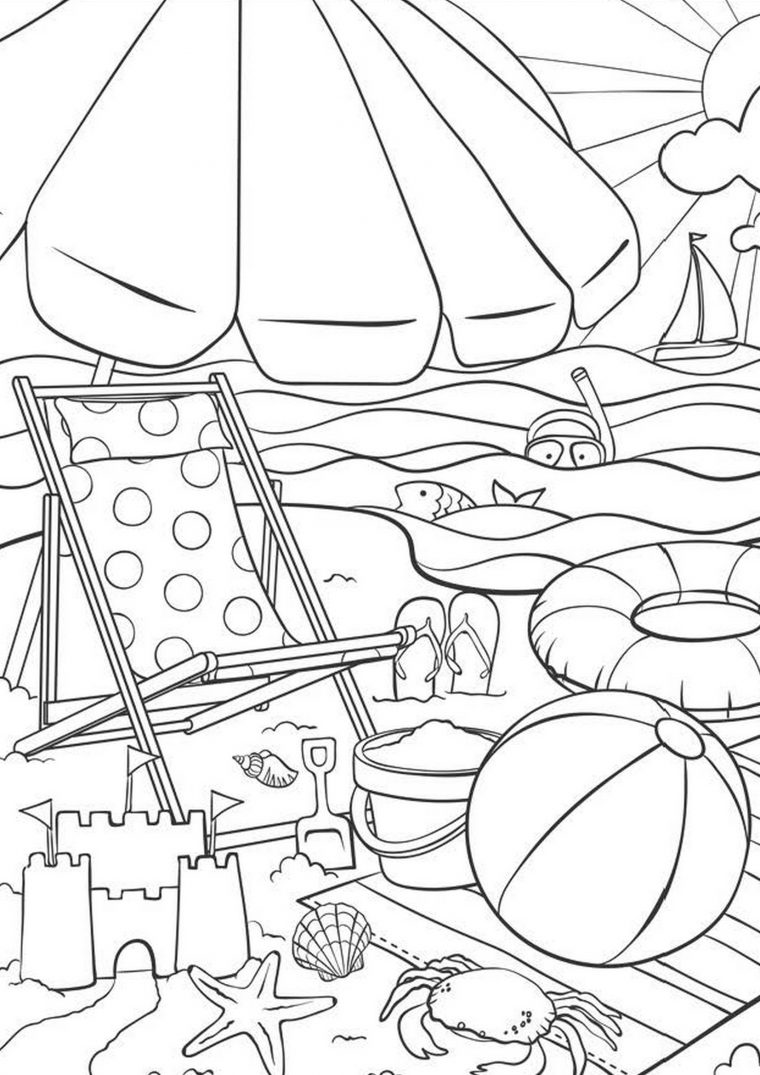 21 Coloriages Sur Le Thème De L'Été – Le Carnet D'Emma serapportantà Coloriage D Été