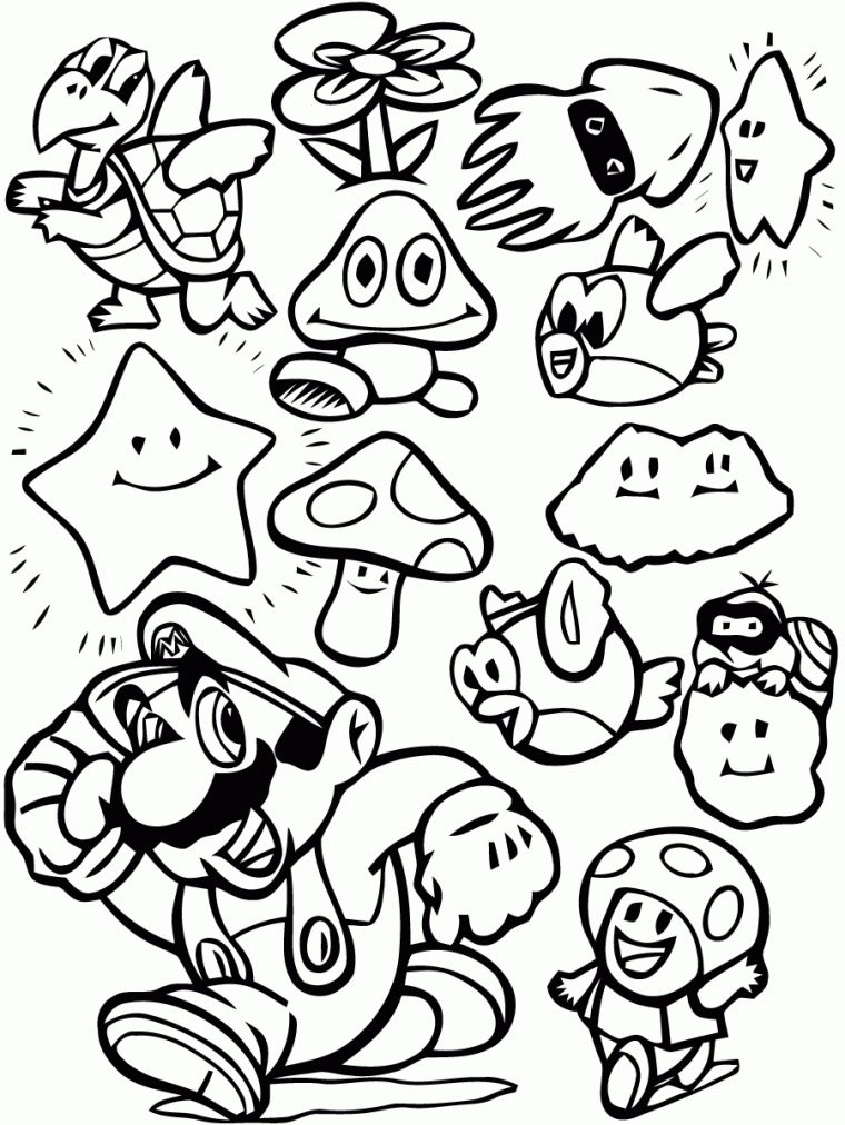 26 Dessins De Coloriage Mario Bros À Imprimer intérieur Mario Bros Dessin