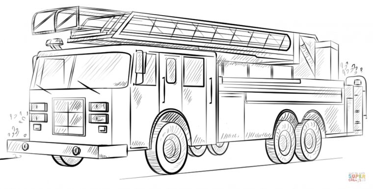 31 Dessins De Coloriage Camion Pompier À Imprimer Sur Laguerche intérieur Camion De Pompier Coloriage