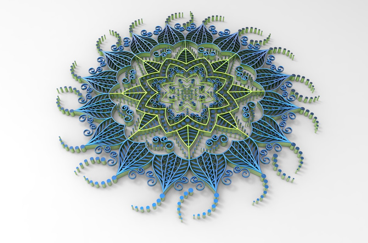 3D Model Mandala - Turbosquid 1395191 concernant Modele Mandala 