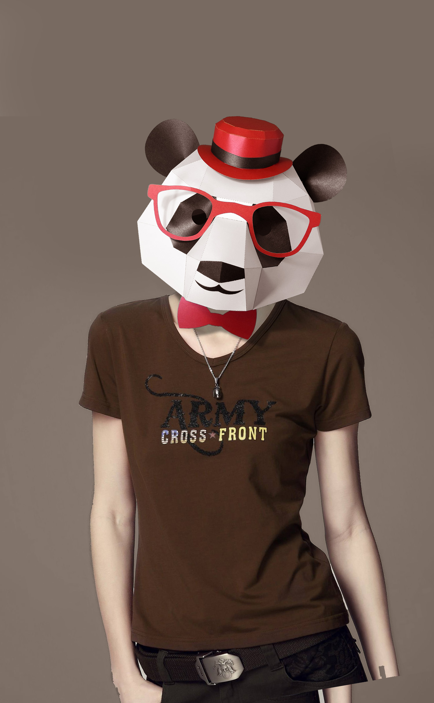 3D Paper Mask Fashion Panda Mask Animal Costume Cosplay Diy Paper Craft dedans Modele Masque Halloween 