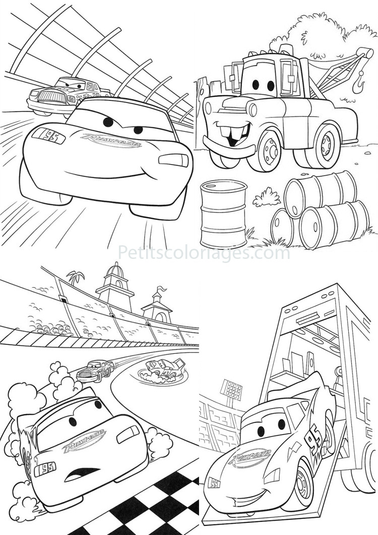 4 Coloriages Cars Flash Mcqueen, Depanneuse, Martin Sur serapportantà Coloriage Cars Flash Mcqueen 