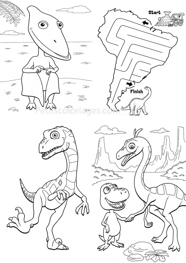 4 Coloriages Dino Train Sami, Boris, Afrique Sur Petitscoloriages encequiconcerne Dessin Dino 