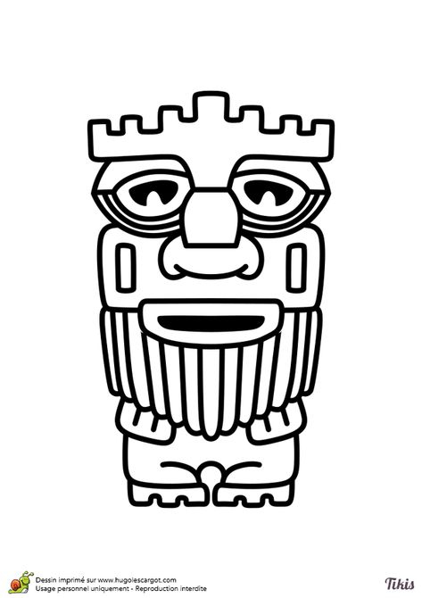 40 Idées De Coloriages Totem Tiki  Totem Tiki, Totems, Totem destiné Totem Dessin 