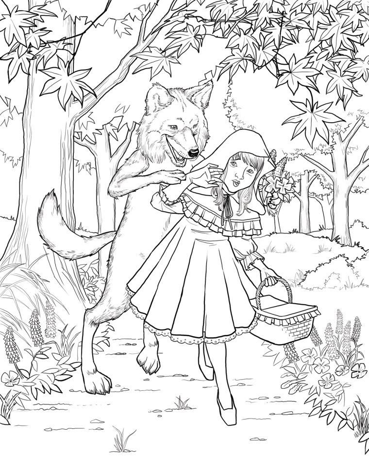 51 Dessins De Coloriage Chaperon Rouge À Imprimer Sur Laguerche tout Chaperon Rouge Coloriage