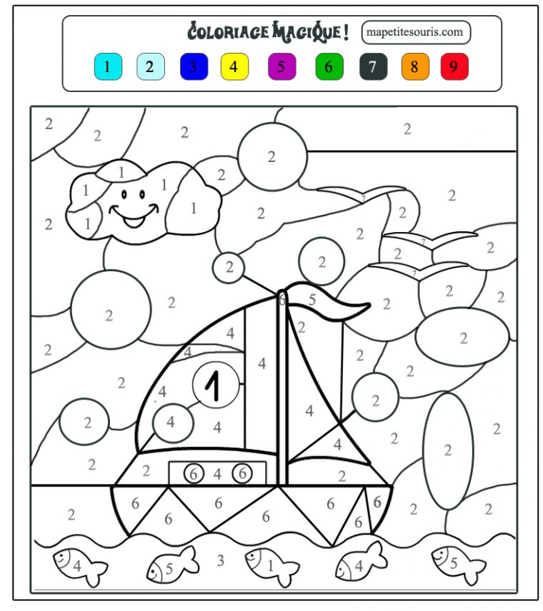 66 Dessins De Coloriage Magique À Imprimer Sur Laguerche – Page 7 intérieur Coloriages Magiques Ms