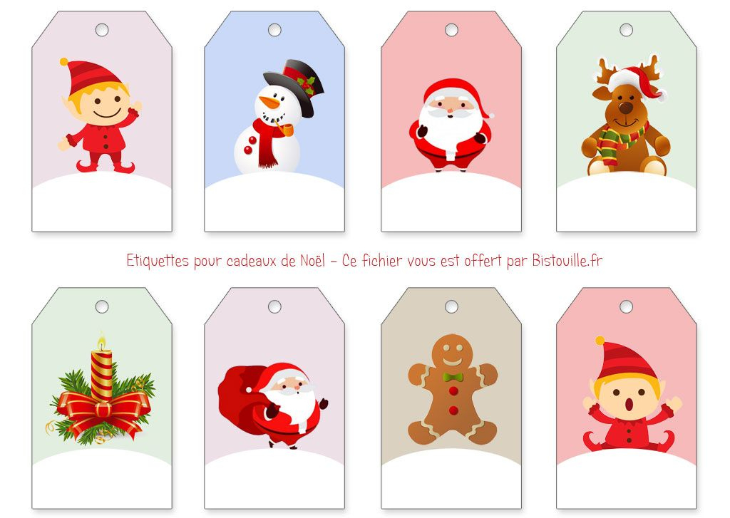 8 Étiquettes Pour Cadeaux De Noël À Imprimer Et À Découper. Fichier serapportantà Porte Nom À Imprimer Gratuit