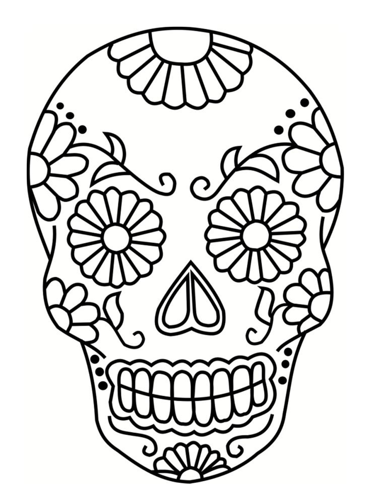 8 Satisfaisant Coloriage Tete De Mort Mexicaine A Imprimer Photos avec Tete A Colorier