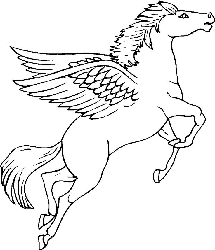 91 Best Pegasus To Color Images On Pinterest  Pegasus, Unicorns And tout Pegase Dessin 