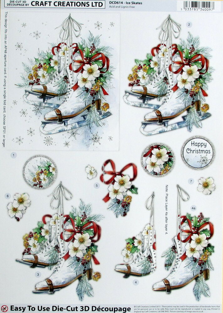 A4 Die Cut 3D Paper Tole Decoupage &amp;quot;Christmas&amp;quot; Sheet No Cutting Easy encequiconcerne Decoupage Noel 