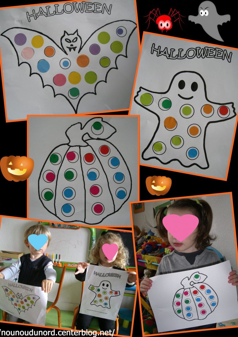 Activité Collage De Gommettes Pour Halloween 2012 pour Bricolage Halloween Maternelle