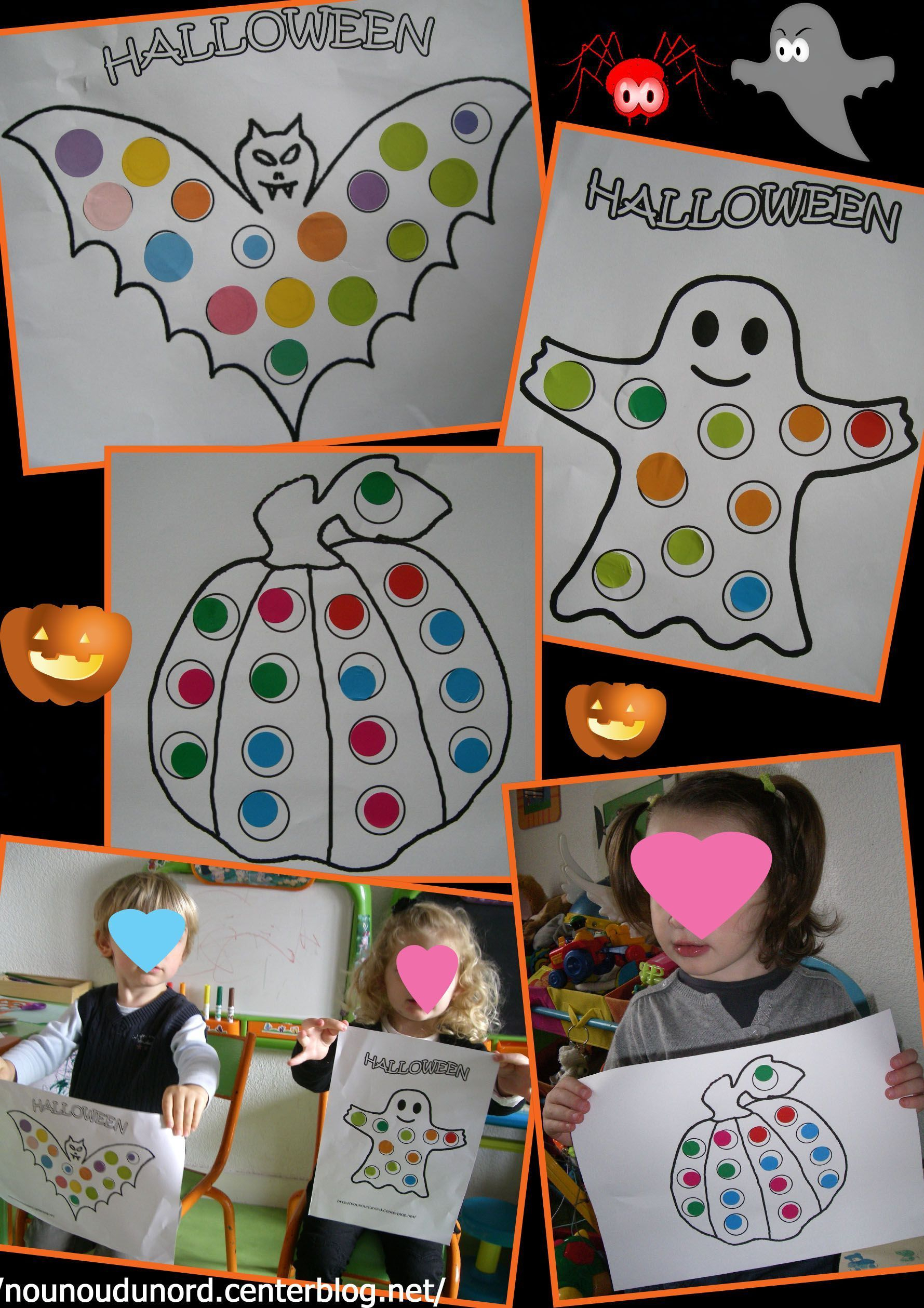 Activité Collage De Gommettes Pour Halloween 2012 pour Bricolage Halloween Maternelle 