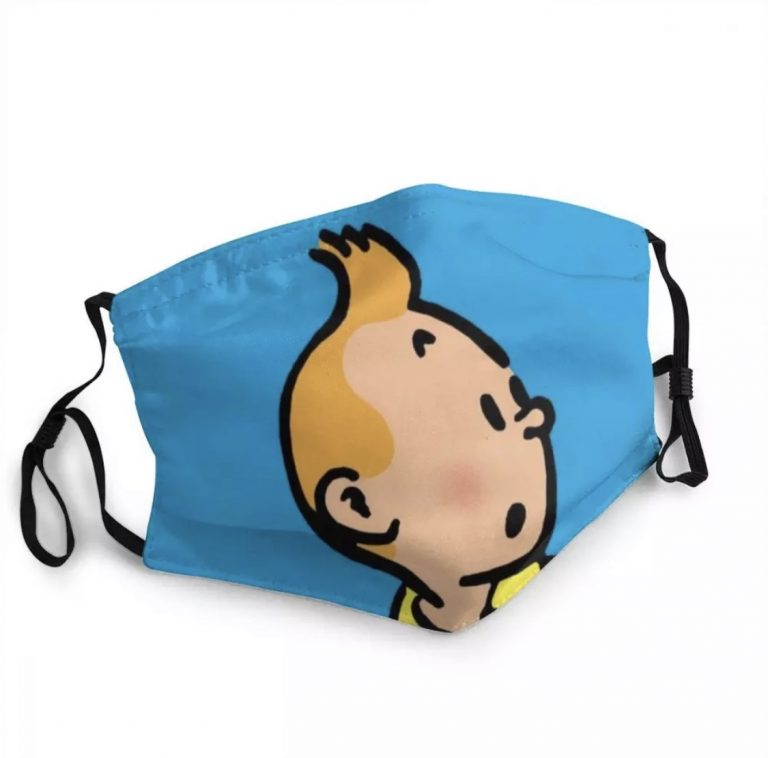 Adventures Of Tintin Reusable Face Mask  It'S Ok4U intérieur Masque Tintin