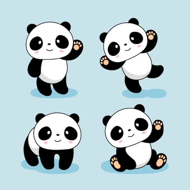 Animaux De Dessin Animé Mignon Bébé Panda  Vecteur Premium destiné Bébé Animaux Dessin 