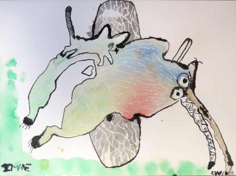 Animaux Imaginaires À Partir De Taches D'Aquarelle  Artiste tout Dessin D Animaux