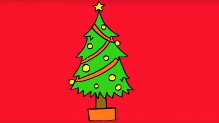 Apprendre À Dessiner Un Sapin De Noël – How To Draw A Christmas Tree à Image De Noel A Dessiner