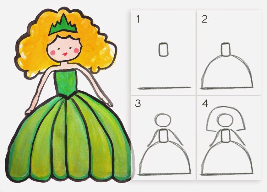 Apprendre À Dessiner Une Princesse En 4 Étapes Faciles ~ Maman serapportantà Didou Dessine Moi Une Princesse