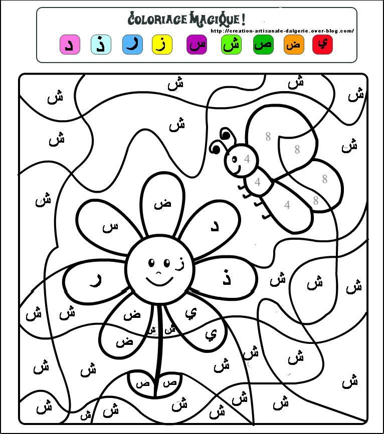 Apprendre L'Alphabet Arabe En S'Amusant  Coloriages Magiques encequiconcerne Coloriage Alphabet Arabe