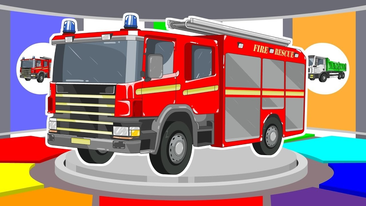 Apprendre Les Couleurs Avec Camion De Pompiers - Véhicules Pour Enfants intérieur Dessin Camion De Pompier