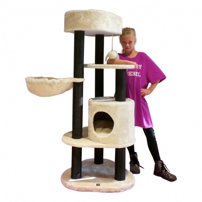 Arbre À Chat Charlotte 134 (Creme)  Livraison Gratuite  Cat Tree Fr avec Arbre Pet Shop 