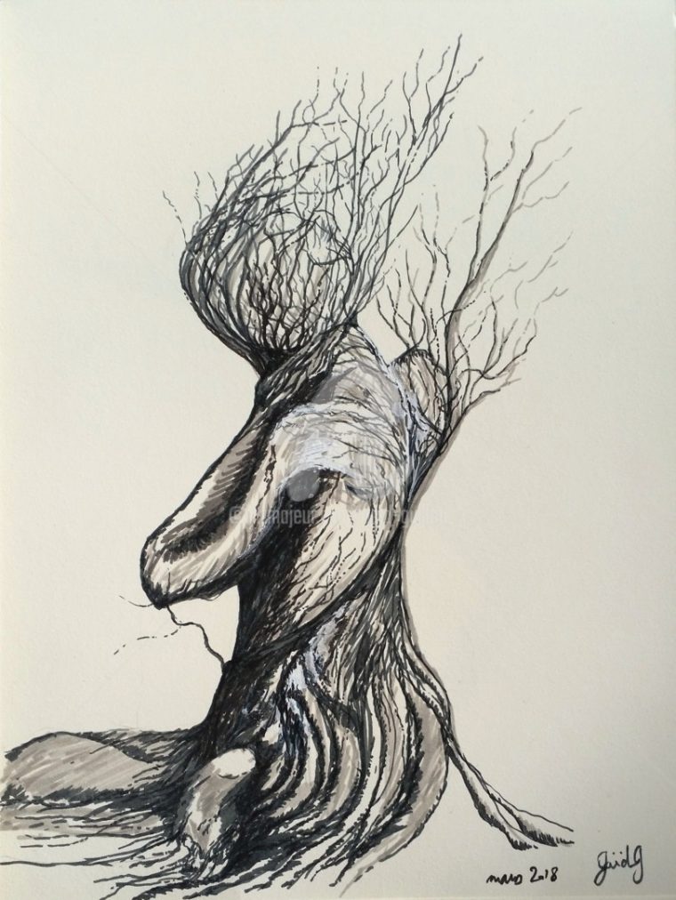 Arbre Dessin Par Gaïdg  Artmajeur encequiconcerne Dessiner La Nature