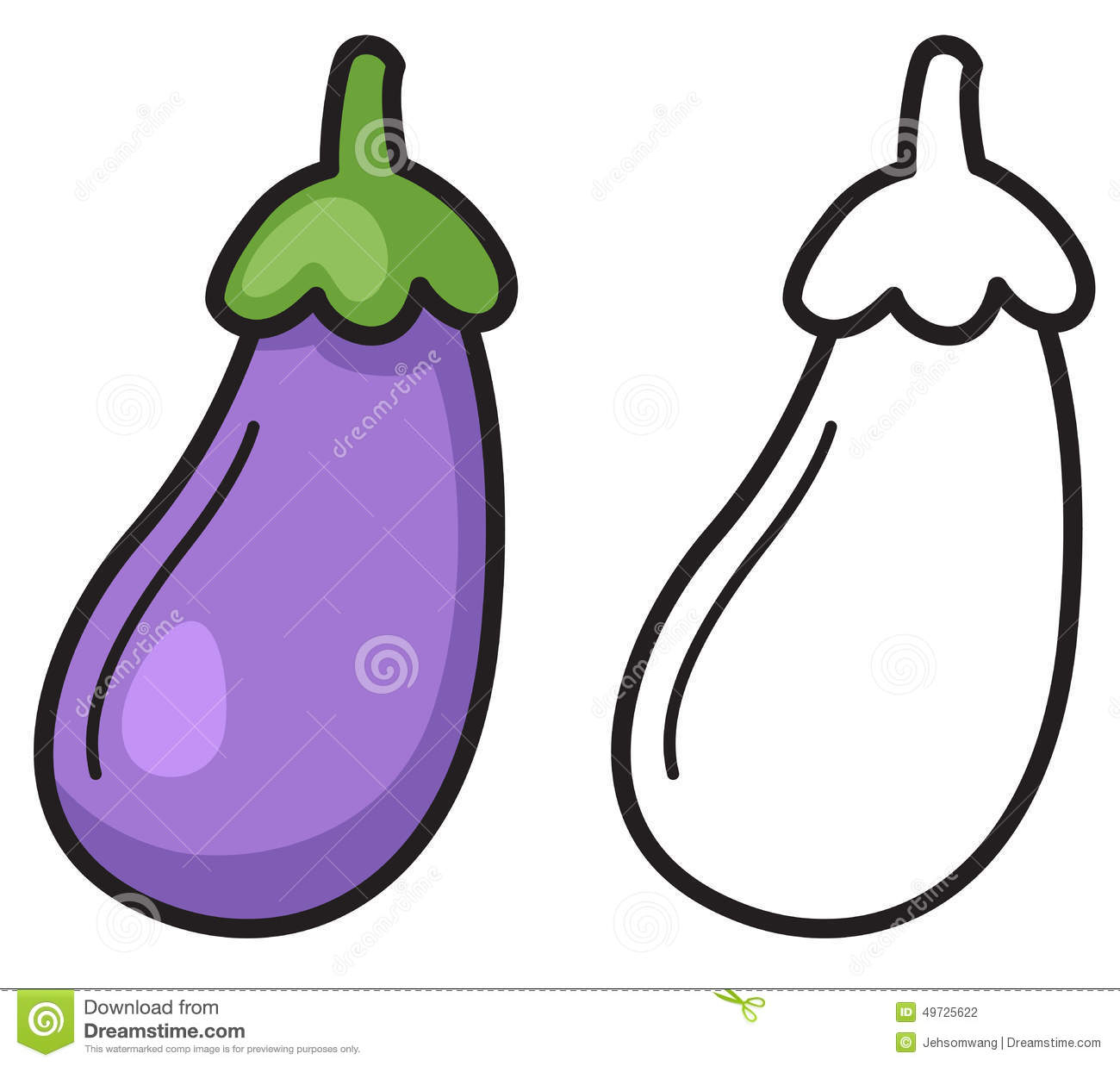 Aubergine Colorée Et Noire Et Blanche Pour Livre De Coloriage avec Dessin Aubergine 