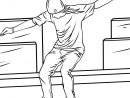 Ausmalbild: Cartoon Skateboarder  Ausmalbilder Kostenlos Zum Ausdrucken destiné Coloriage Skate