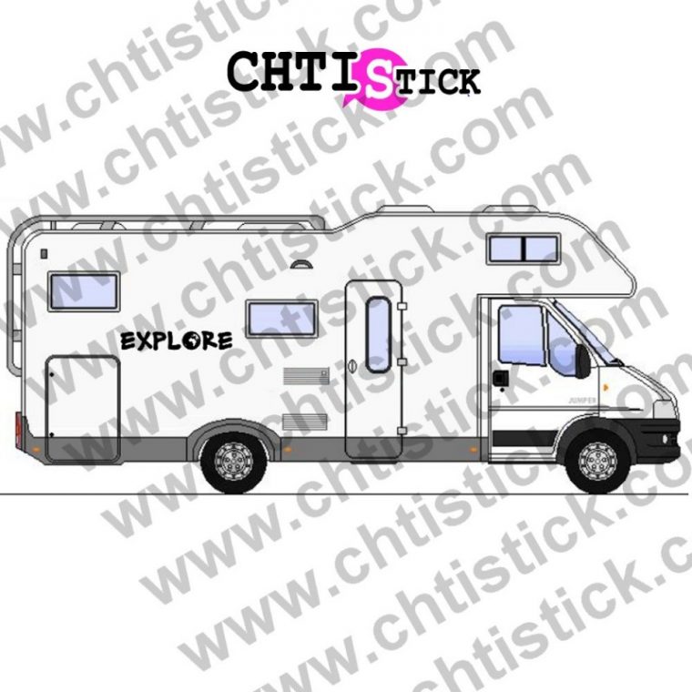 Autocollant Pour Camping Car intérieur Dessin Camping Car