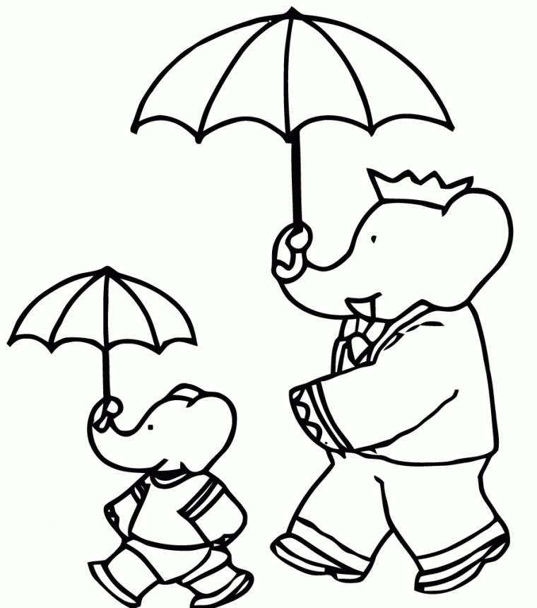 Babar 2 – Coloriage Babar – Coloriages Pour Enfants à Coloriage 2 Ans À Imprimer