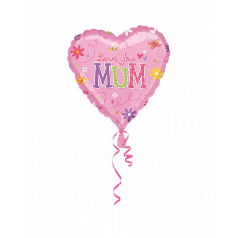 Ballon En Forme De Coeur Love You Mum Rose intérieur Ballon Forme Coeur