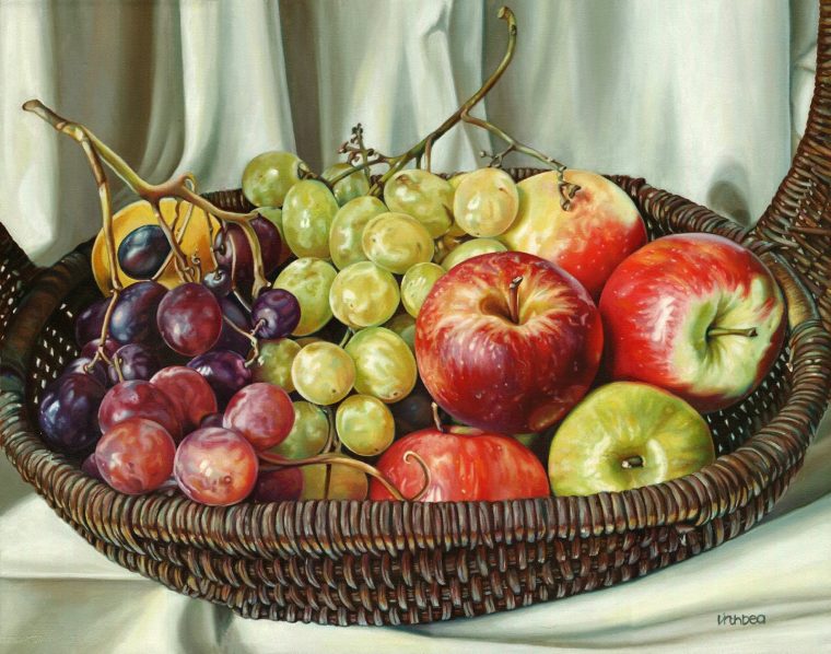 Beáta Virth: "Panier De Fruits" 73X60 Huile destiné Dessin Panier De Fruits