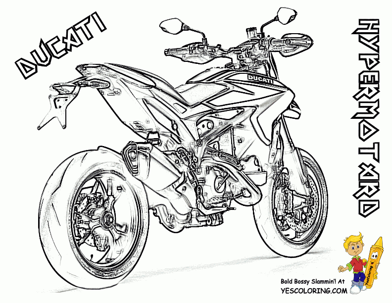 Big Boss Motorcycle Coloring  Super Motorcycle  Free  Ducati serapportantà Coloriage Moto De Course À Imprimer 