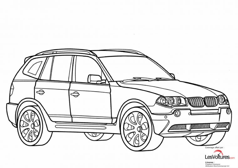 Bmw-X3-Coloriage-Voiture  Les Voitures encequiconcerne Coloriage Voiture Sport