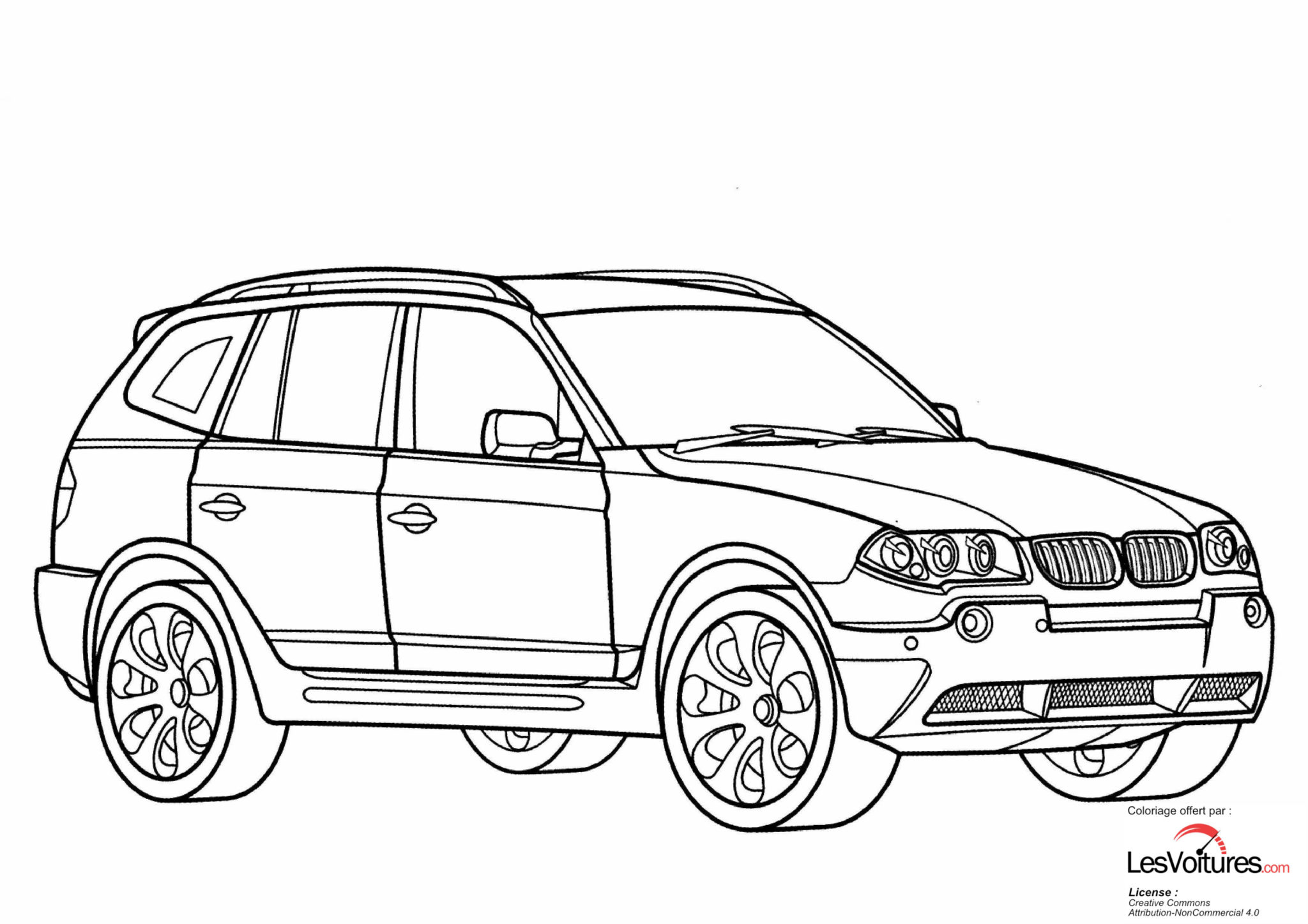 Bmw-X3-Coloriage-Voiture  Les Voitures encequiconcerne Coloriage Voiture Sport 