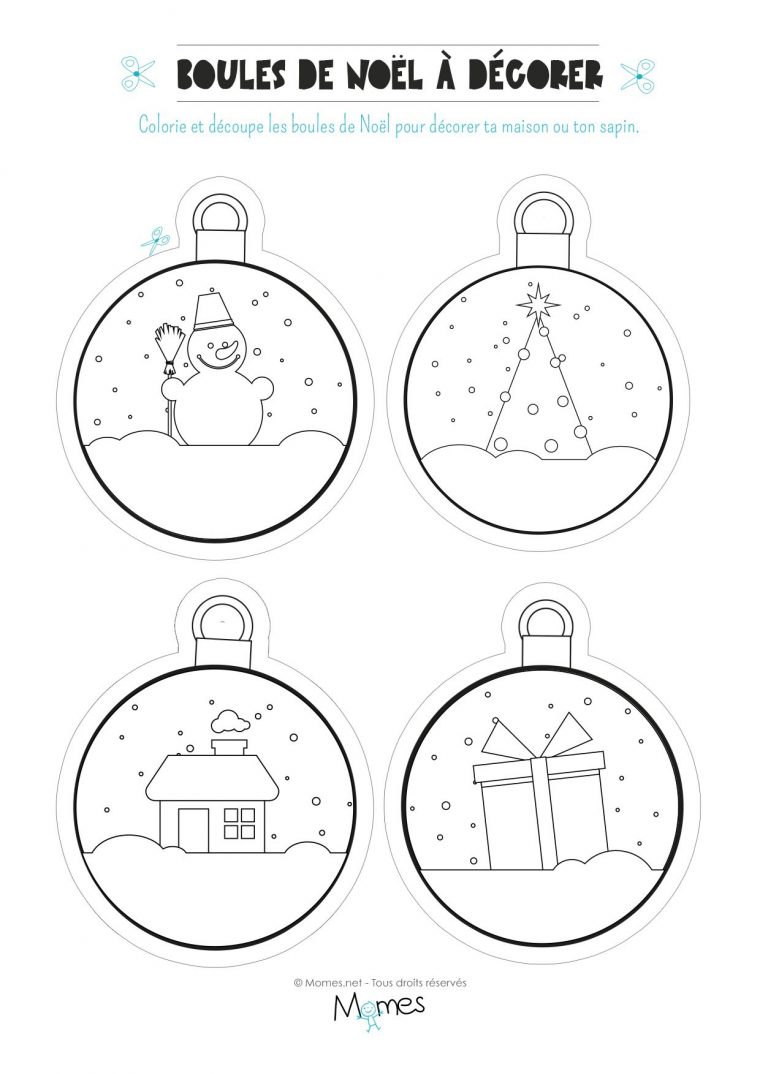 Boules Noël À Colorier Et Imprimer  Christmas Crafts Decorations dedans Coloriage De Boule De Noel